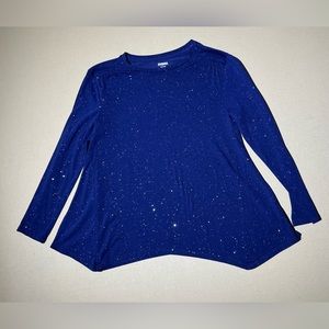 Gymboree navy glittery long sleeve shirt, size M (7-8)